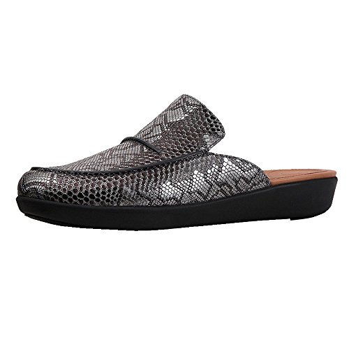 [해외]핏플랍 Womens Serene Python Print Slip-On Black 7.5 M US