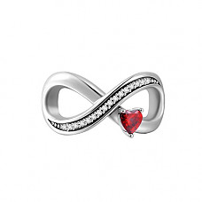 [해외]SOUFEEL Love Red Heart Charm Crystal 925 Sterling Silver Charms for Bracelets Thanksgiving Gifts
