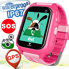 [해외]Kid Smart Watch Phone GPS Tracker for Girls Boys with SIM IP68 방수 Fitness Tracker with Pedometer SOS 카메라 Anti-lost Game Watch Summer Outdoor Birthday Gift Sport Watch for iOS/Android