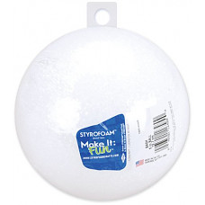 [해외]Floracraft Styrofoam Ball, 5-Inch, White, 1-Pack