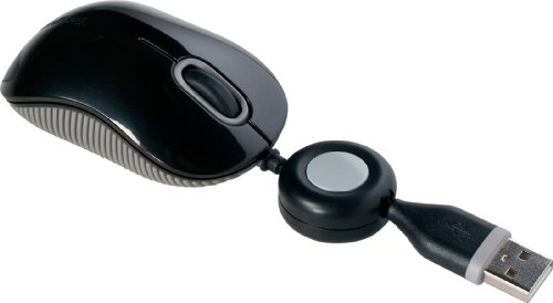 [해외]Targus Compact Mouse with Blue Trace Technology for Tracking and Retractable 2.5-Foot USB Cord, Black and Gray (AMU75US)