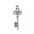 [해외]Shipwreck Beads Zinc Alloy Skeleton Key with 3 Loops, 12 by 32mm, Silver, 40-Pack