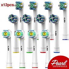 [해외]Pearl Enterprises 오랄비 Braun Compatible Replacement Brush Heads - Pack Of 12 Electric Toothbrush Assorted Heads - Try Them All Youll Find Your Favorite