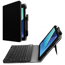 [해외]Fintie Keyboard Case for 삼성 갤럭시 Tab S3 9.7, Premium PU Leather Stand Cover with S Pen Protective Holder Detachable Wireless Bluetooth Keyboard for Tab S3 9.7(SM-T820/T825/T827), Black