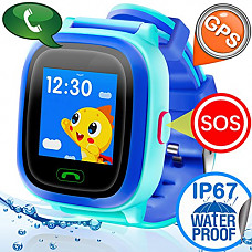 [해외]방수 IP67 Kids Smart Watch GPS Tracker for Girls Boys Children Phone Watch SIM Slot SOS Anti-lost Bracelet Smartwatch Kid Fitness Tracker Finder Locator Toys Compatible for iOS Android