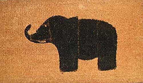 [해외]Happy House Door Mats, 27.2" L x 16.1" W x 1" Thickness, (Machine Woven) Brush Mats - Elephant