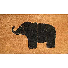 [해외]Happy House Door Mats, 27.2" L x 16.1" W x 1" Thickness, (Machine Woven) Brush Mats - Elephant
