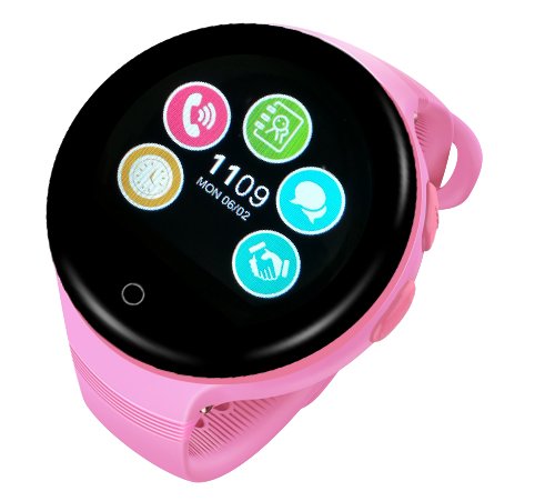 [해외]Ameter G7 GPS Tracker Kids Smartwatch, 2G Network Only, Anti-lost SOS Navigation Social Children Watch Phone with Wifi Pink