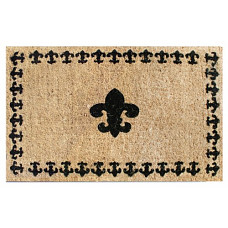 [해외]Imports Decor Printed Coir Doormat, Fleur De Lis with Border, 18-Inch by 30-Inch