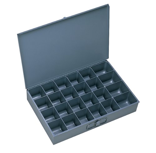 [해외]Durham 102-95-IND Gray Cold Rolled Steel Individual Large Scoop Box, 18" Width x 3" Height x 12" Depth, 24 Compartment