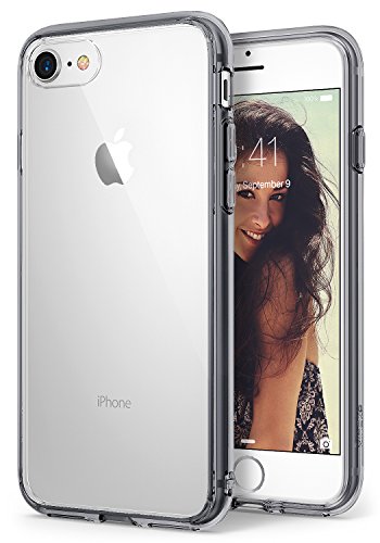 [해외]iPhone 7/iPhone 8 Case, Ringke [FUSION] Crystal Clear PC Back TPU Bumper [Drop Protection/Shock Absorption Technology] Raised Bezels Protective Cover For 애플 iPhone 7 - Smoke Black