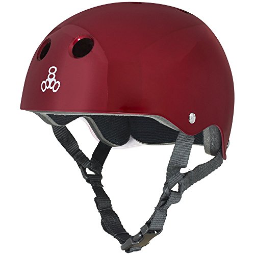[해외]Triple 8 Brainsaver Glossy Helmet with Standard Liner (Red Metallic, Large)