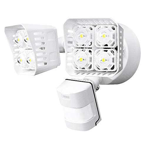 [해외]SANSI LED Security Motion Sensor Outdoor Lights, 30W (250W Incandescent Equivalent) 3400lm, 5000K Daylight, 방수 Flood Light, ETL Listed, White …