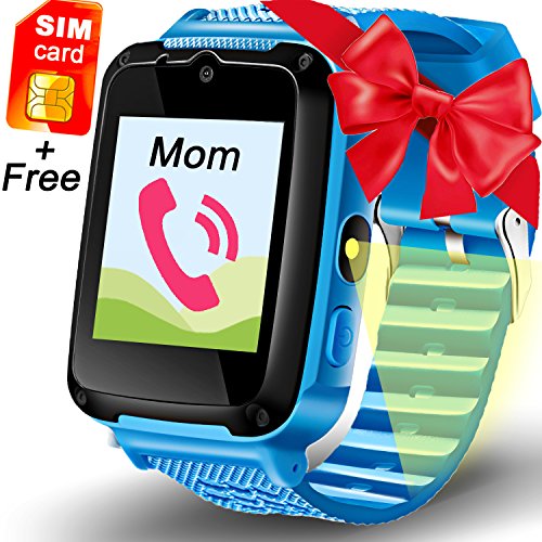 [해외][Speedtalk SIM Included] Kid Smart Watch Tracker Game Watch Phone, ONMet Kid Calling Smartwatch with 카메라 1.54"Touch Educational Toys Wrist Watch Summer Outdoor Holiday Gifts Sport Watch