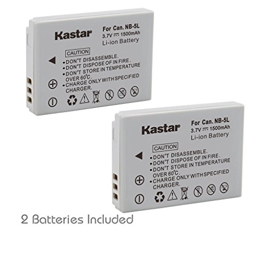 [해외]Kastar NB-5L 배터리 (2-Pack) for 캐논 CB-2LXE PowerShot S100 S110 SD700 IS SD790 IS SD800 IS SD850 IS SD870 IS SD880 IS SD890 IS SD900 IS SD950 IS SD970 IS SD990 IS SX200 IS SX210 IS SX220 IS SX230