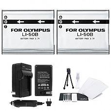 [해외]LI-50B 배터리 2-Pack Bundle with Rapid Travel Charger and UltraPro Accessory Kit for Select 올림푸스 Cameras Including SZ-14, SZ-15, SZ-16, Tough TG-610, and TG-620
