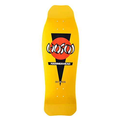 [해외]Hosoi Skateboards Hammerhead Double Kick Deck, Yellow, 10.25" x 31"