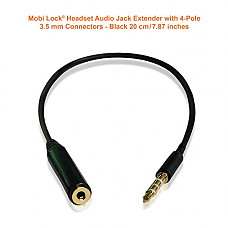 [해외]Mobi Lock™ Gold Plated 3.5mm Headset Audio Jack Extender and 핸드폰 Adapter for iPhones, Smartphones and Tablets