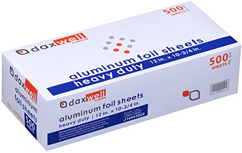 [해외]Daxwell Aluminum Heavy Duty Foil Interfolded Pop-Up Sheets, 12" x 10-3/4" (Box of 500 Sheets)