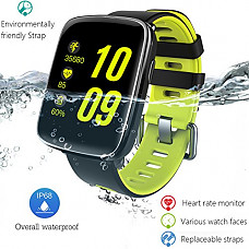 [해외]방수 Sports Smart Watch Phone Smartwatch, Touch Screen Bluetooth Fitness Tracker with Heart Rate 모니터 Remote 카메라 Pedometer for iOS Android Cellphone (Lime Green)
