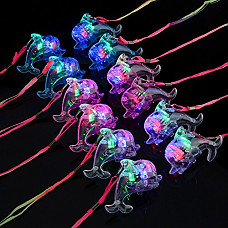 [해외]YINTAO 12PCS Colorful LED sparkle plastic Dolphin necklace and shining pendants