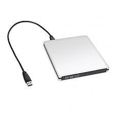 [해외]LeeKooLuu USB 3.0 External Ultra Slim DVD Burner Drive Aluminium DVD-RW / CD-RW Burner super Drive (Silvery) (USB 3.0 Slivery)