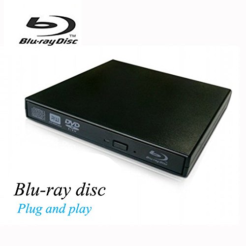 [해외]VikTck External Blu Ray DVD Player Drive,USB 2.0 Disc Burner Reader Slim BD CD DVD RW ROM Writer for PC Mac Windows 7 8 10 XP Linxus
