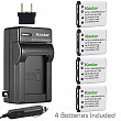 [해외]Kastar 배터리 4x and Charger for Kodak KLIC-7006, Kodak EasyShare M22, M23, M200, M522, M530, M531, M532, M550, M552, M575, M577, M580, M583, M750, M873, M883, M5350, M5370, MD30, Mini, Touch Digital