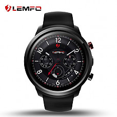 [해외]LEMFO LEF2 Android 5.1 Smart Watch Two Modes RAM 512MB ROM 8GB Bluetooth Smartwatch Support Heart Rate 모니터 GPS Wifi SIM Card for Android and iOS (Black)