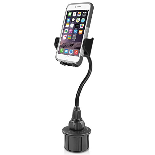 [해외]Macally Car Cup Holder Phone Mount with a Flexible Extra Long 8" Neck for iPhone XS XS MAX XR X 8 8+ 7 7 Plus 6 6+ 5s SE,, 삼성 S9 S9 Plus S8, Motorola Moto, Google Pixel XL 3 (MCUP2XL)