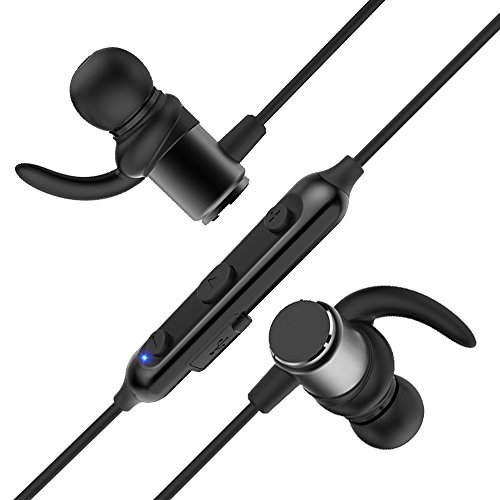 [해외]Wireless Bluetooth Headphones Neckband Headset Lightweight Magnetic In-Ear Sport Sweatproof Earbuds Earphones Noise Cancelling Earphones X12 with Mic Stereo for Gym Running Relaxation (x12-Black)