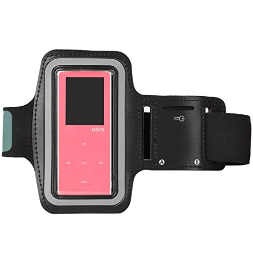 [해외]HONGYU Running arm band Sport leather Armband Case Cover for apple ipod nano 4th 5th gen ONN RUIZU MP3 MP4 Player Sports armband hot sales(Black)