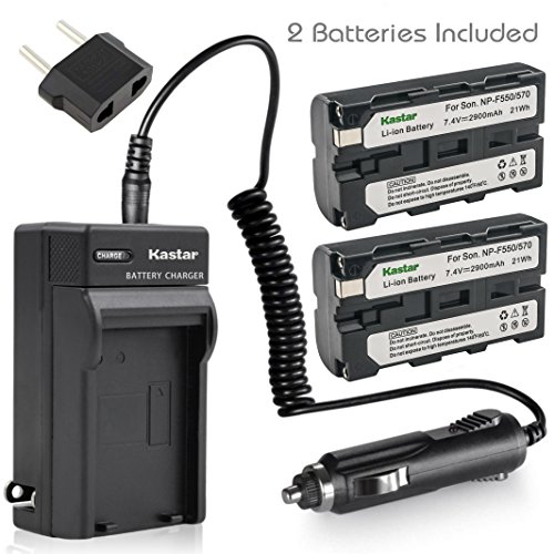 [해외]Kastar 2x 배터리 + Charger for 소니 NP-F550 NP-F570 NP-F330 CCD-TRV66 DCM-M1 DCR-SC100 DCR-TR7 DSC-CD250 DSC-D700 D-V500 EVO-250 GV-A100 HDR-AX2000 HDR-FX7 HDR-FX1000 HVR-M10P V1J HXR-NX5 NEX-FS100