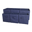 [해외]SodyneeÂ Foldable Cloth Storage Cube Basket Bins Organizer Containers Drawers, 6 Pack, Navy Blue