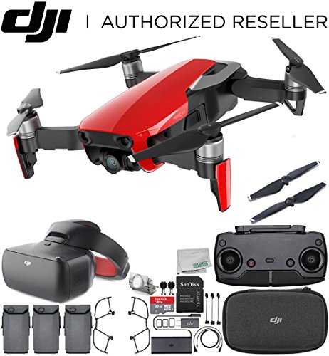 [해외]DJI Mavic Air Drone Quadcopter (Flame Red) + DJI Goggles FPV Headset (Racing Edition) VR FPV POV Experience Ultimate Bundle