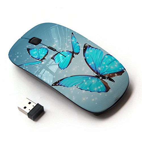 [해외]KOOLmouse [ Optical 2.4G Wireless Mouse ] [ Blue Sparkling Butterfly ]