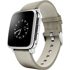 [해외]Pebble Time Steel Smartwatch for Apple/Android Devices - Silver