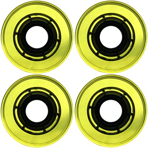 [해외]KSS Skateboard Cruiser Smooth 78A Wheel Set, Transparent Yellow, 56mm