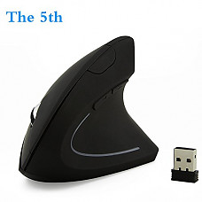 [해외]The 5th Vertical 2.4G Wireless Mouse Ergonomic Mouse Optical 800/1200/1600DPI Gaming Mouse With Colorful Led Light Wrist Healing for PC Laptop(Black)