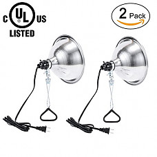 [해외]Simple Deluxe 2-Pack Clamp Lamp Light with 8.5 inch Aluminum Reflector up to 150 Watt E26 (No Bulb Included) 6 Feet 18/2 SPT-2 Cord UL Listed