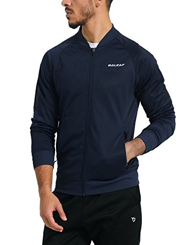 [해외]Baleaf Mens Performance Fleece Lined Warm-up Track Jacket Navy Size XXL
