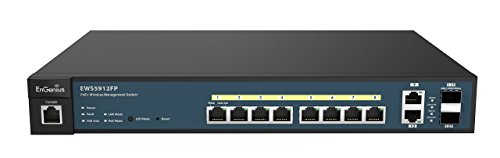 [해외]EnGenius 8 Gigabit 802.3at/af PoE+ Port Full Power Layer 2 Managed Switch, 2 SFP & 2 Uplink Ports, 130W PoE Budget with Centralized Network Management [managed up to 50 EnGenius APs] (EWS5912FP)