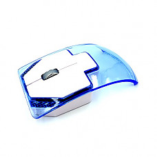 [해외]DUCHY 2.4G Wireless Mouse Transparent Gaming Office USB Ultra-thin Colorful Light luminescent Portable Quiet (Blue) CP002