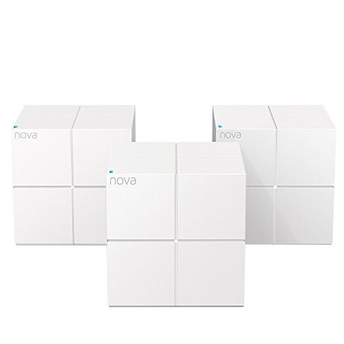 [해외]Tenda Nova MW6(3-pack) Whole Home Mesh Router WiFi System Coverage up to 6,000 sq. ft, Plug and Play, Works with Alexa,Parental Controls,2 Gigabit Ports/Unit