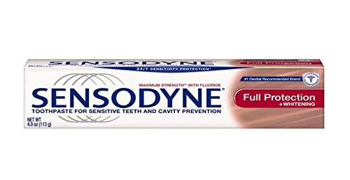 [해외]Sensodyne Toothpaste for Sensitive Teeth and Cavity Prevention, Maximum Strength, Full Protection, 4-Ounce Tubes (1)