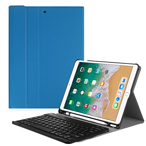 [해외]Fintie 아이패드 Pro 10.5 Keyboard Case with Built-in 애플 Pencil Holder - SlimShell Protective Cover with Magnetically Detachable Wireless Bluetooth Keyboard for 애플 아이패드 Pro 10.5 inch, Royal Blue