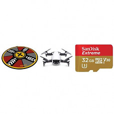 [해외]DJI MAVIC Air Arctic White - Bundle 32GB SDHC U3 Card, 75cm Protective Fast-fold Drone Landing Pad