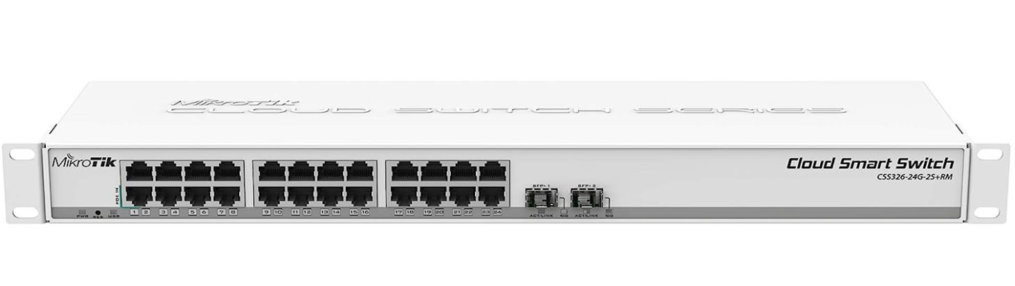 [해외]Mikrotik CSS326-24G-2S+RM 24 port Gigabit Ethernet switch with two SFP+ ports