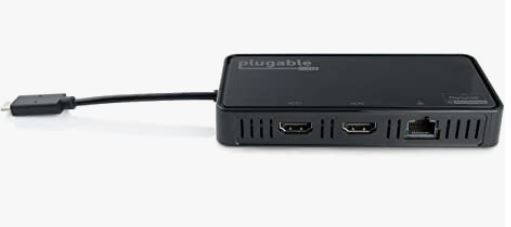 [해외]Plugable USB-C Dual 4K HDMI 2.0 Adapter with Gigabit Ethernet for Windows (Supports Two HDMI Displays up to 3840x2160@60Hz, Thunderbolt 3 Port Compatible, Windows 10, 8.1 & 7)