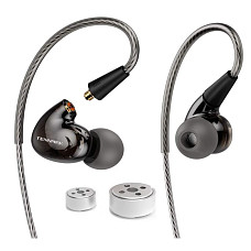 [해외]Tennmak 이어폰 Pro Dual Dynamic Driver Detachable Sport Earhook Detachable in Ear Earphones, MMCX Earphone with 4 Drivers (Black NO MIC)